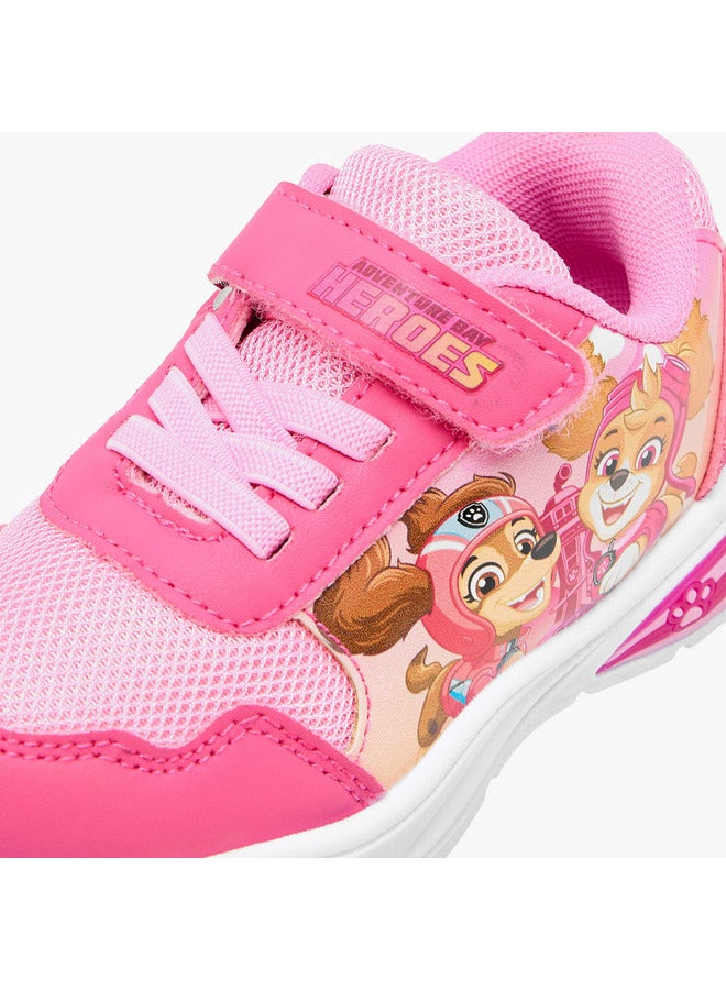 PAW PATROL Girls Printed Light-Up Sneakers with Hook and Loop Closure - Image 5