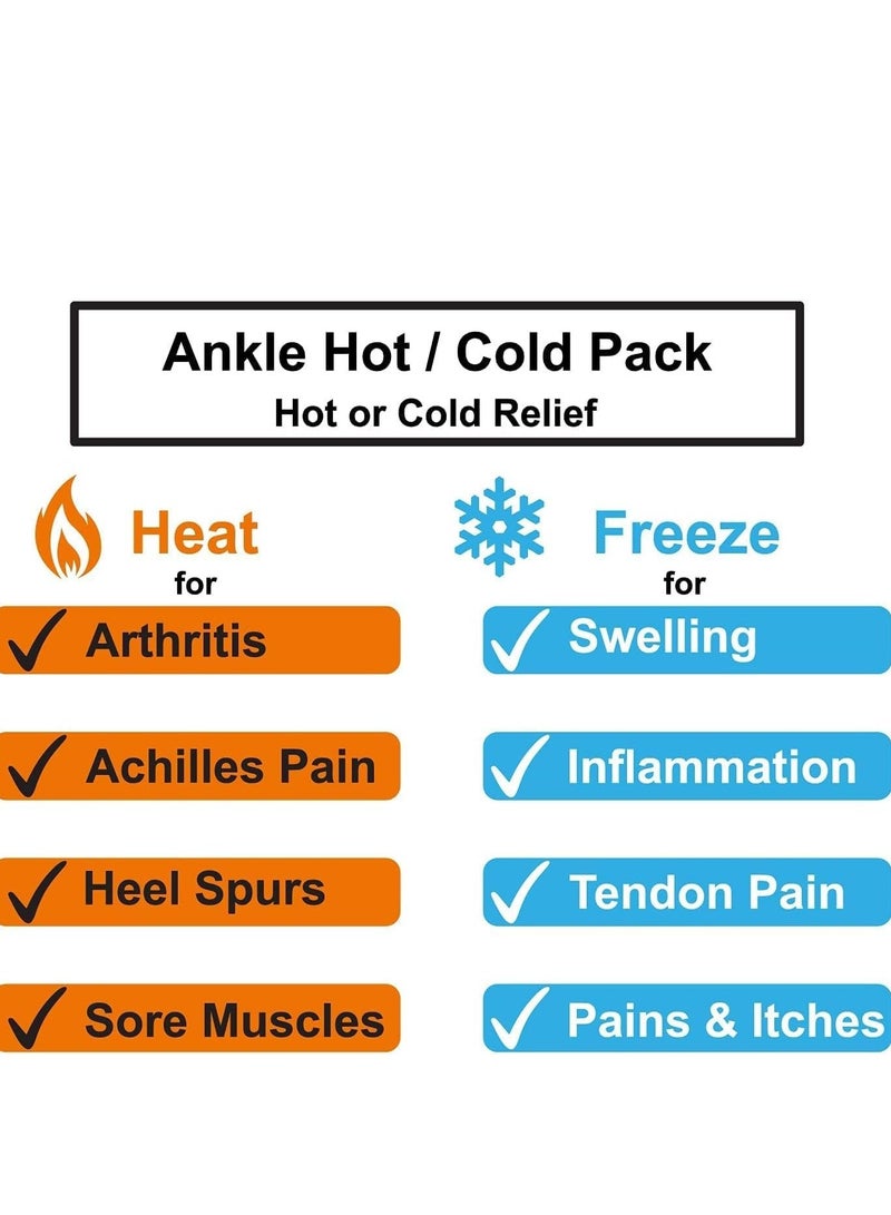 Y&D Ice Packs for Injuries Reusable, Ankle/Foot Therapy Wrap, Hot Cold Gel Pack with Adjustable Brace Sprained Ankles, Plantar Fasciitis, and Swelling Feet, Microwaveable, Freezable, Gray  - Image 3