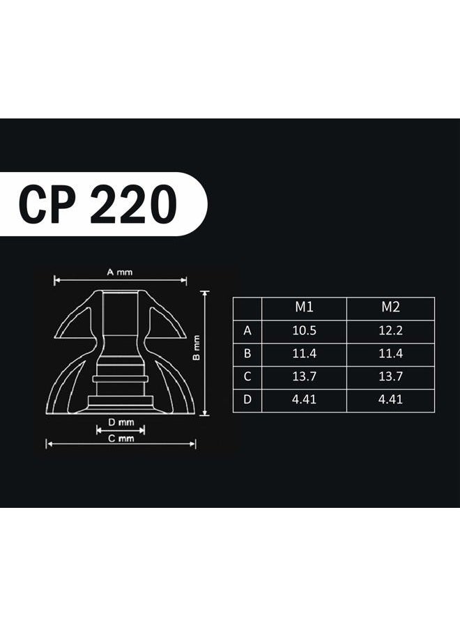 SpinFit CP220 – Patented Silicone Eartips for Replacement (2 Pairs) (4.4 mm Nozzle Dia.) - Image 3