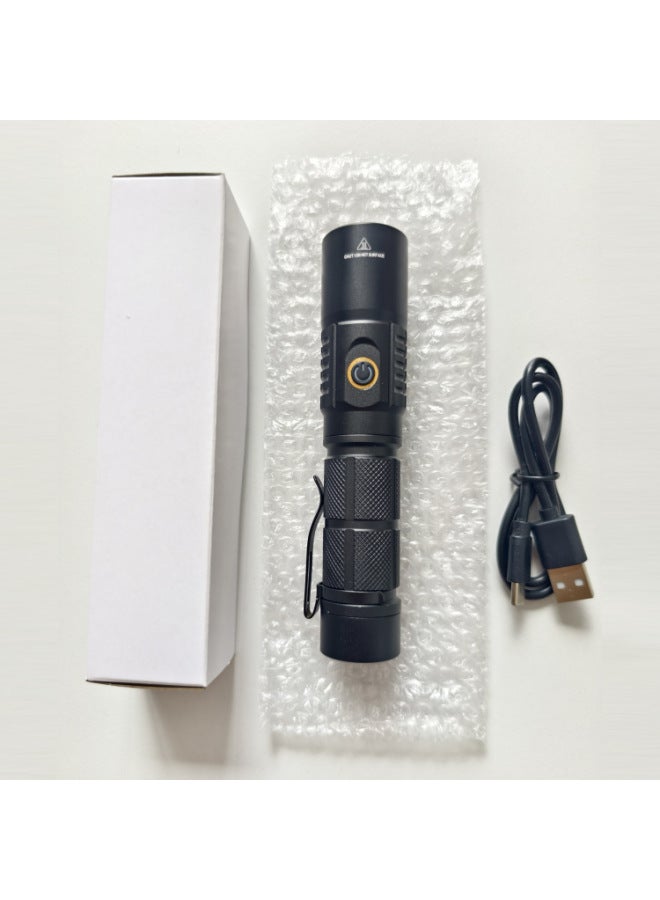UV Filter Violet Flashlight Fluorescent Banknote Identification Flashlight Quad-Core 365nm Mask Fluorescent Test Lamp-Color:365nm Black Mirror Bare Light Single Flashlight (wiring Does Not Include Batteries)  - Image 1