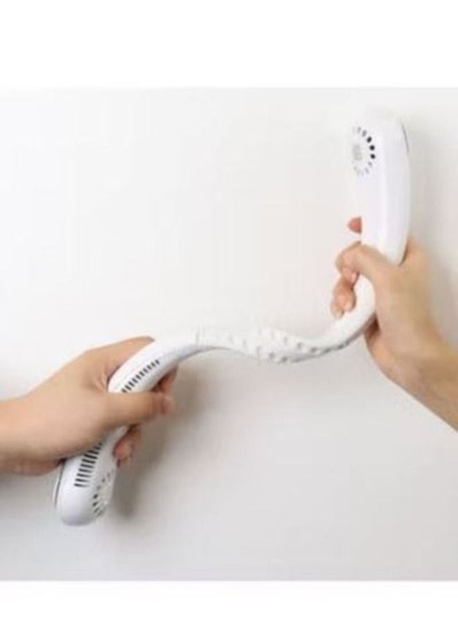 أكاليكس المحمولة الرقبة مروحة الأيدي الحرة الخالية من الشفرة يمكن ارتداؤها مروحة شخصية ، بلا أوراق ، قابلة للشحن ، تصميم سماعة مع 3 سرعات - Image 4