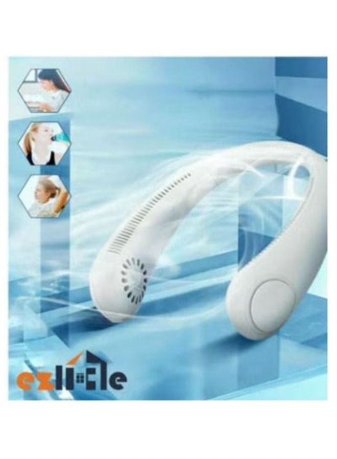 أكاليكس المحمولة الرقبة مروحة الأيدي الحرة الخالية من الشفرة يمكن ارتداؤها مروحة شخصية ، بلا أوراق ، قابلة للشحن ، تصميم سماعة مع 3 سرعات - Image 3