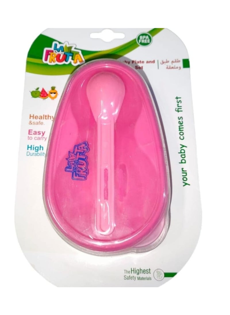 La Frutta La Frutta baby food Bowl safe plate for kids - pink  - Image 1