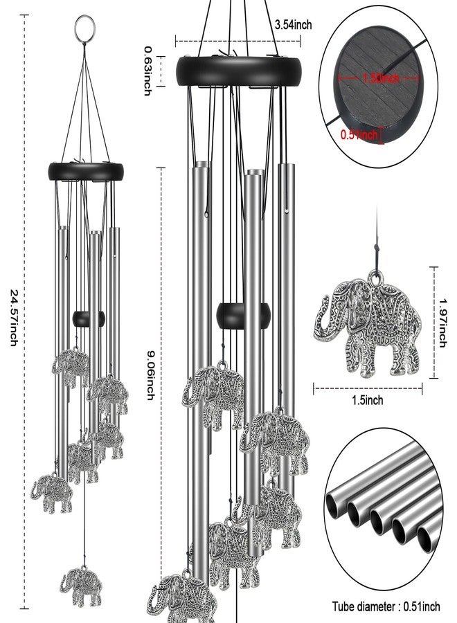 Virekm Windchimes Outdoors Clearance, Door Chime Wind Chimes for Outside Sympathy Wind Chimes for Patio Decoration, Garden Decor. Zen Garden Decor（Elephant） - Image 5