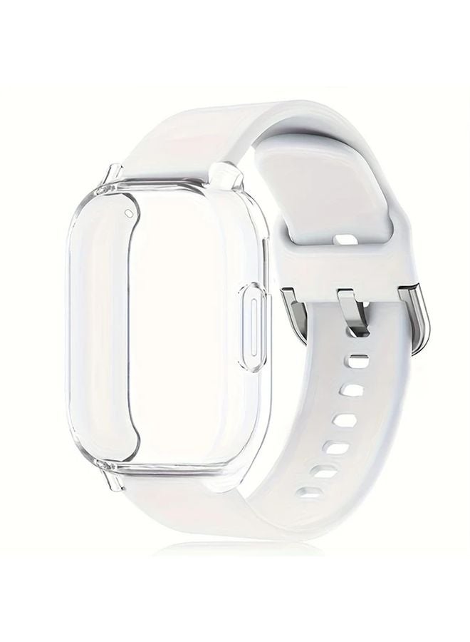 White Silicone Case And Strap For Xiaomi Redmi Watch 5 Active Full Cover Soft Shell - Image 1
