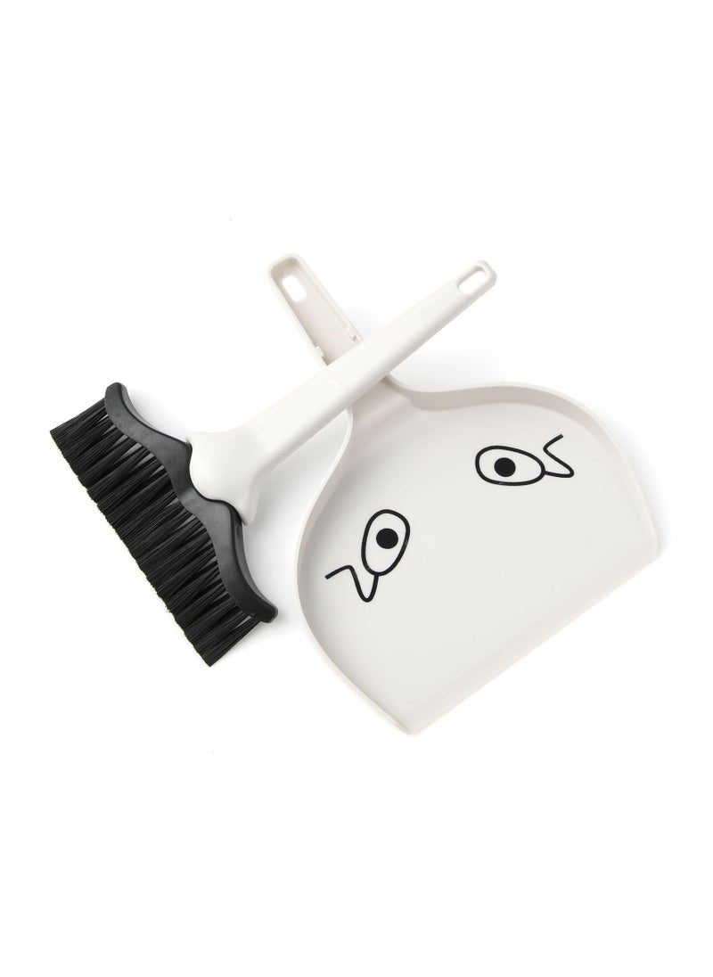 SYOSI - Small Table Broom and Dustpan Set, Mini Dust Pan with Brush Set Cute Hand Dustpan Table Top Brush Table Crumb Sweeper Broom for Desktop Keyboard Sweep Cars Pet Nest Home Sofa Kitchen - Image 1