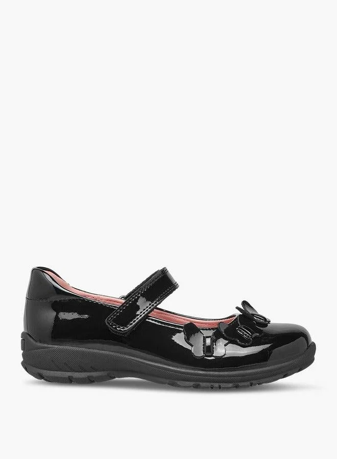 جونيورز حذاء ماري جين بناتي بتفاصيل فراشة وإغلاق لاصق