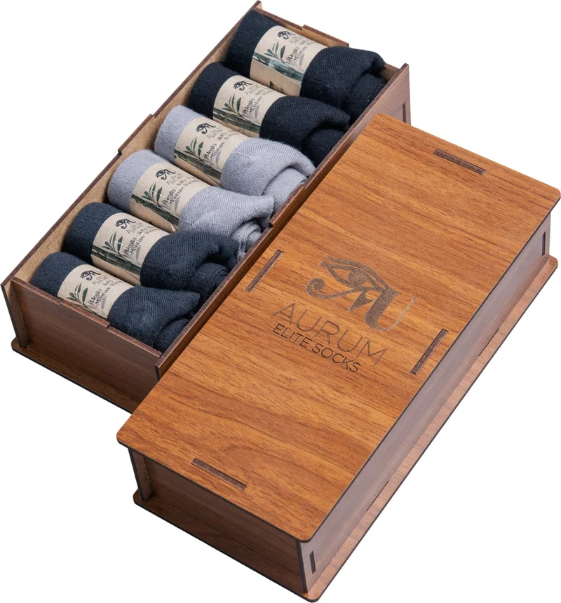 اورومي 6-Piece Men's Bamboo Booties Socks Seamless Premium Gift Boxed - 2 Black, 2 Gray, 2 Smoked