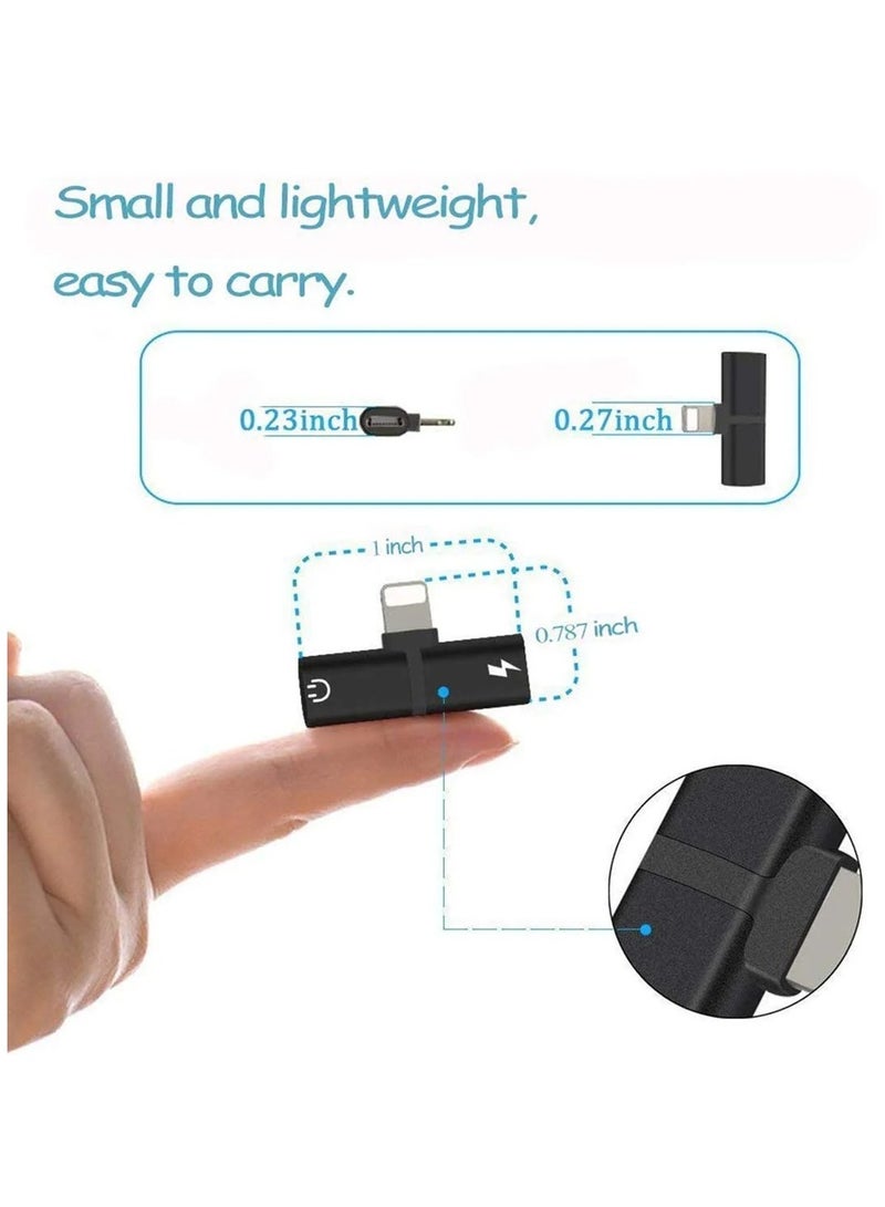 2-in-1 Audio & Charging Adaptor With Lightning Connector Black - Image 5
