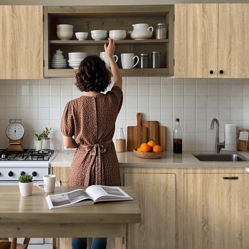 Abyssaly Wood Grain Look Oak Contact Paper - Light Wooden Peel and Stick Countertops - Removable Self Adhesive Vinyl Wrap Counter Top Cover Waterproof Wall Paper Sticker Decoration 15.7'' x 393.7'' - Image 2