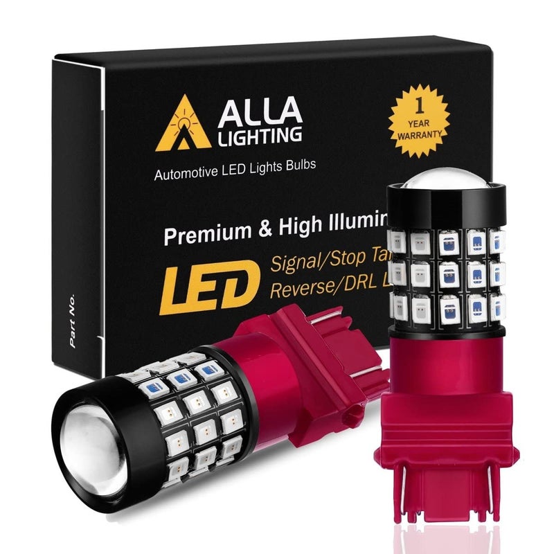 Alla Lighting T25 3156 3157 LED Turn Signal Backup Reverse Brake Tail Lights Super Bright 2835SMDs Red