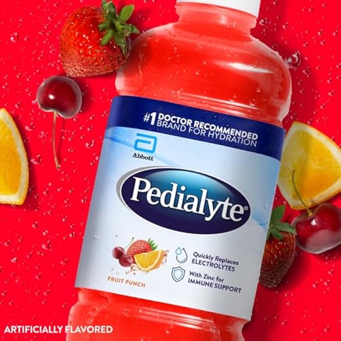 Pedialyte Electrolyte Drink, Hydration Drinks for Kids & Adults, Fruit Punch, 1 Liter, Pack of 4 - Image 2