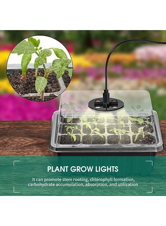 Generic 5PCS Plant Seed Starter Tray With Grow Lights for Planting Seeds 60 Seedling Cells Organic Plant Starter Kit with 5 Labels 2 Transplanting Tool  - Image 5