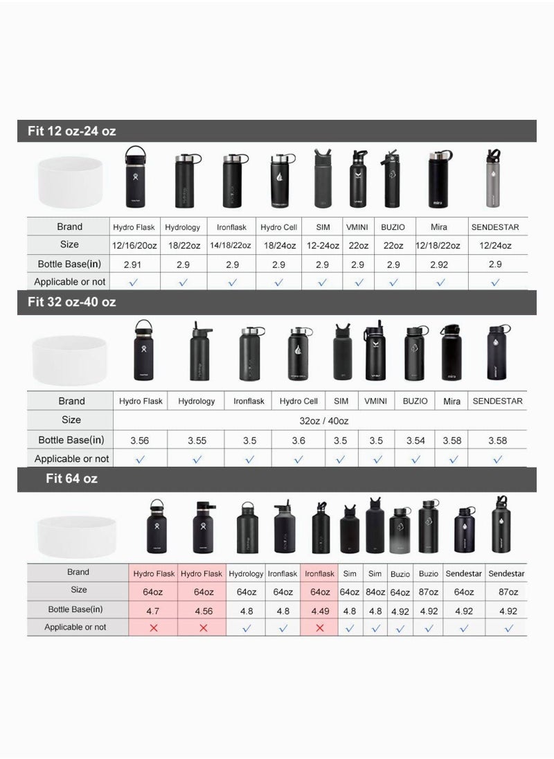 SYOSI - Hydro Flask Boot, Hydro Sport Water Bottles Flask Anti-Slip Bottom Sleeve Cover, Compatible With Hydro Flask And More Water Bottles, Anti-Slip Bottom Sleeve Cover, White Color - Image 1