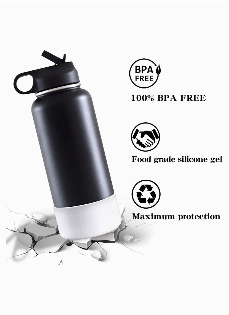 SYOSI - Hydro Flask Boot, Hydro Sport Water Bottles Flask Anti-Slip Bottom Sleeve Cover, Compatible With Hydro Flask And More Water Bottles, Anti-Slip Bottom Sleeve Cover, White Color - Image 1