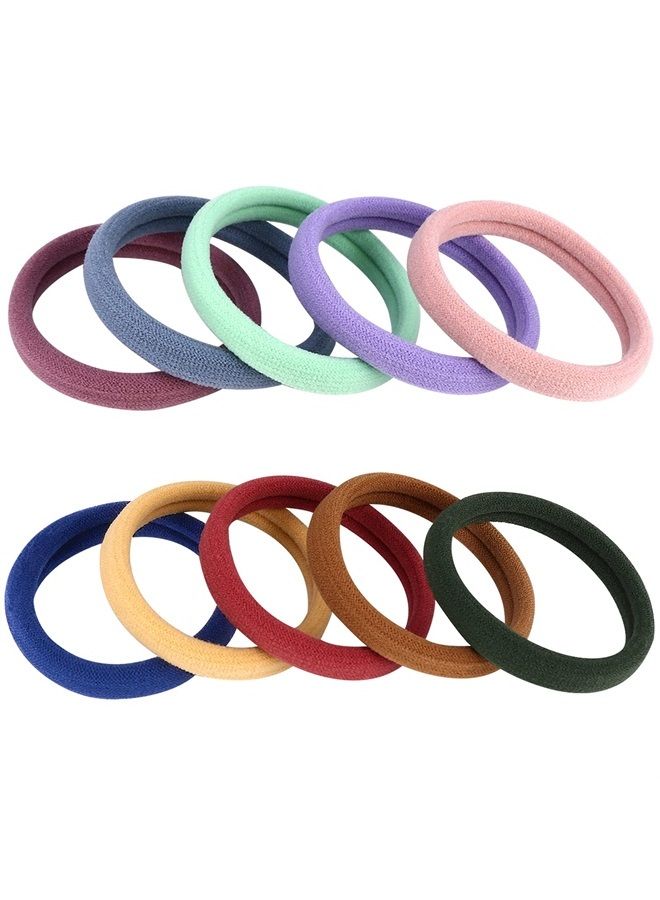 BAOLI 100PCS Colorful Large Hair Ties, Cotton Hair Bands Seamless Ponytail Holders for Women, Hair Elastics, 10 Colors by BAOLI - Image 1