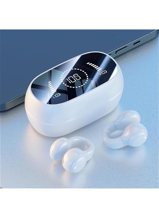 Generic - Bluetooth Headsets Wireless on-ear sports headsets TWS noise-cancelling headsets with mirrored digital power display Charging case white - Image 1