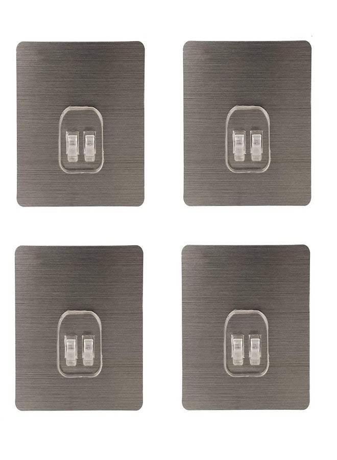Taslibra Self Adhesive Sticker Wall Hook For Bathroom Wall Self Corner Shelves,Golden (Pack Of 4Pcs) - Plastic - Image 1