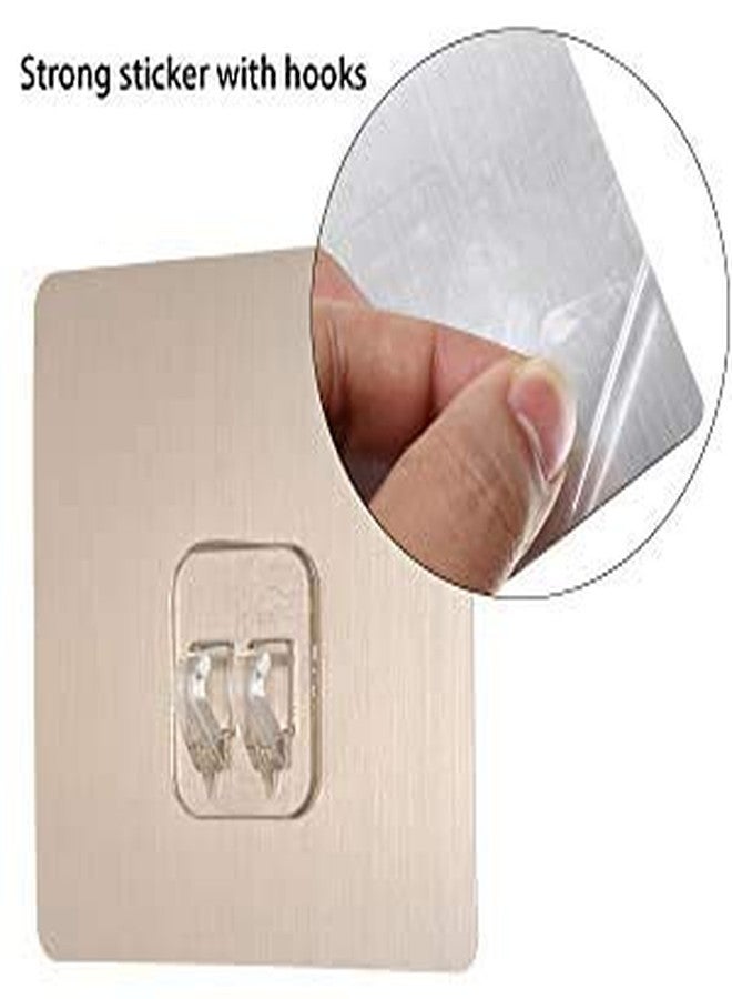 Taslibra Self Adhesive Sticker Wall Hook For Bathroom Wall Self Corner Shelves,Golden (Pack Of 4Pcs) - Plastic - Image 4