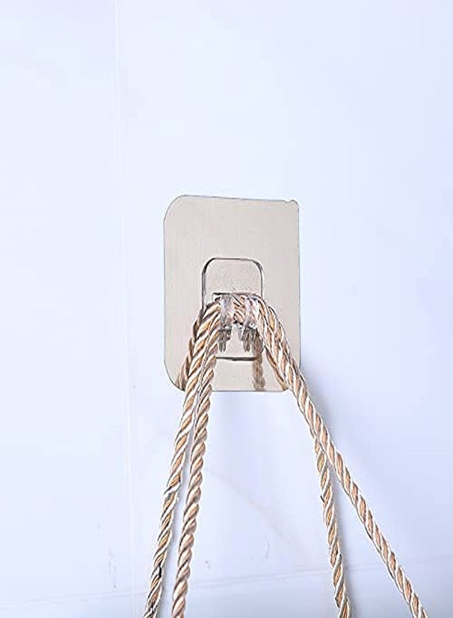 Taslibra Self Adhesive Sticker Wall Hook For Bathroom Wall Self Corner Shelves,Golden (Pack Of 4Pcs) - Plastic - Image 5