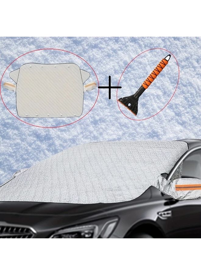 Universal Car Windshield Cover With 9 Magnets Ice Snow 45x57 Inch And Ice Scraper - Image 3