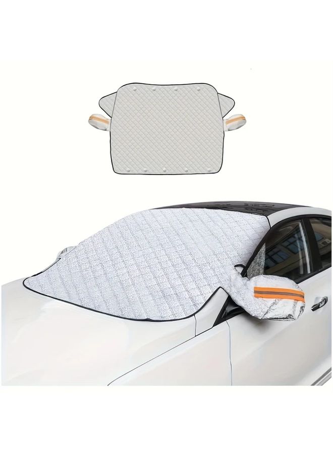 Universal Car Windshield Cover With 9 Magnets Ice Snow 45x57 Inch And Ice Scraper - Image 4