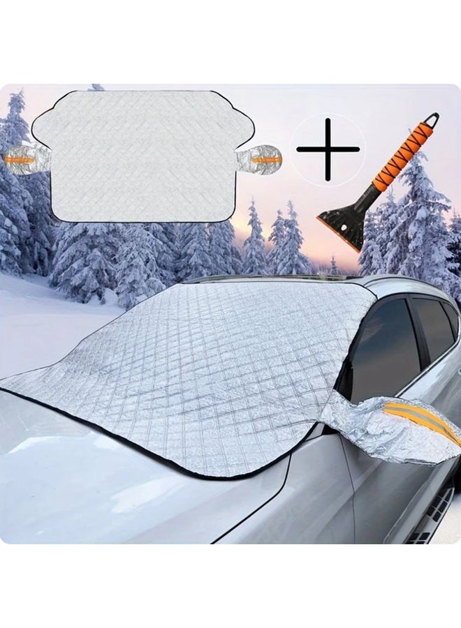 Universal Car Windshield Cover With 9 Magnets Ice Snow 45x57 Inch And Ice Scraper - Image 5