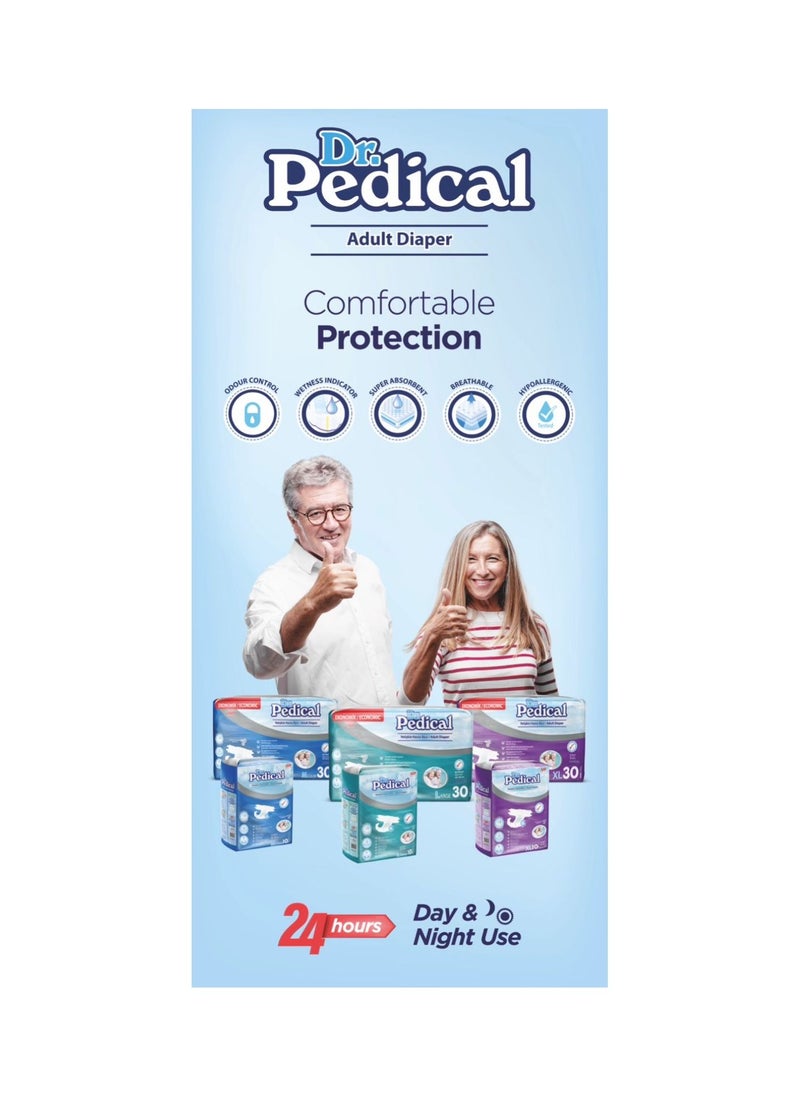 Dr. Pedical - Dr.Pedical Adult Diapers Size L - Pack of 10 for Protection & Comfort - Image 1