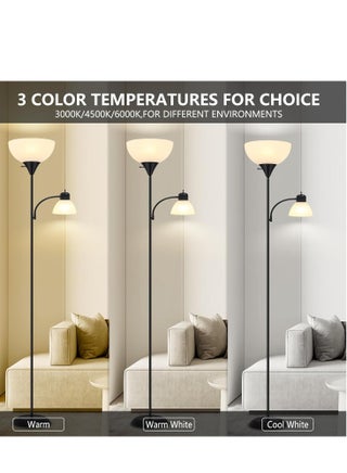 Floor Lamp,Vertical Lamps Light with Adjustable Reading Light,Modern Creative Floor Lamp,Wrought Iron Living Room Bedroom Bedside Lamp,Suitable for Living Room,Bedroom,Study,Office Black 180 cm - view 3