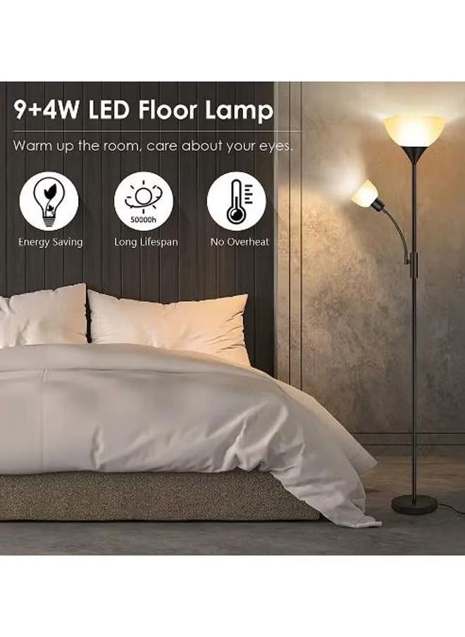 Arabest Floor Lamp,Vertical Lamps Light,Modern Creative Floor Lamp,Wrought Iron Living Room Bedroom Bedside Lamp,Suitable for Living Room,Bedroom,Study,Office Black 178 cm  - Image 4