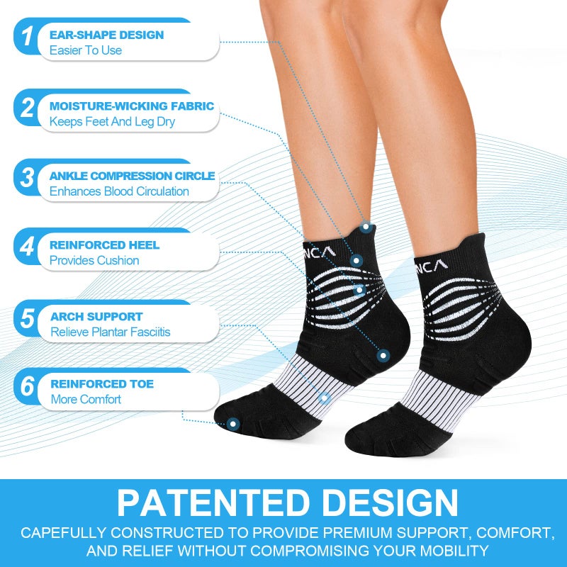 NEENCA Professional Compression Socks, Medical Athletic Ankle Socks for Injury Recovery & Pain Relief, Sports Protection, Circulation â€”1 Pair, 20-30 mmhg - Image 2