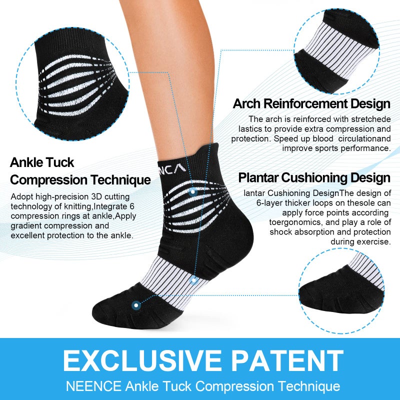 NEENCA Professional Compression Socks, Medical Athletic Ankle Socks for Injury Recovery & Pain Relief, Sports Protection, Circulation â€”1 Pair, 20-30 mmhg - Image 3