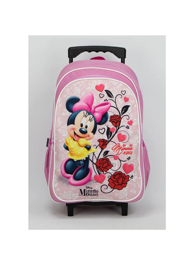 SunCe 5-Piece Disney Minnie Zipper Closure Trolley Backpack Set Pink and Black 24 x 6 x 6 cm SUNS-8010DMM  - Image 5