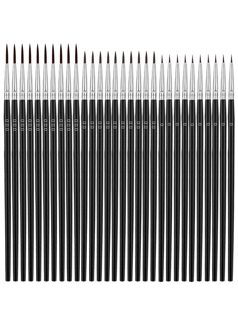 Tiny Detail Paint Brushes, 30 Pcs Fine Paint Brushes Set with 3 Size #0#00#000 Liner Brush for Acrylic, Art, Crafts, Oil - Image 1