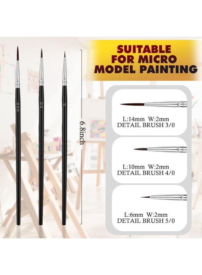 Tiny Detail Paint Brushes, 30 Pcs Fine Paint Brushes Set with 3 Size #0#00#000 Liner Brush for Acrylic, Art, Crafts, Oil - Image 4