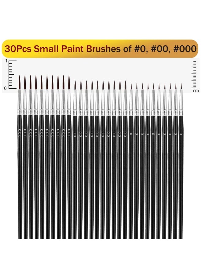 Tiny Detail Paint Brushes, 30 Pcs Fine Paint Brushes Set with 3 Size #0#00#000 Liner Brush for Acrylic, Art, Crafts, Oil - Image 3