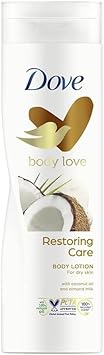 Dove Body Love Restoring Care Body Lotion For Dry Skin with Coconut Oil and Almond Milk 400ml Pack of 2 - Image 2