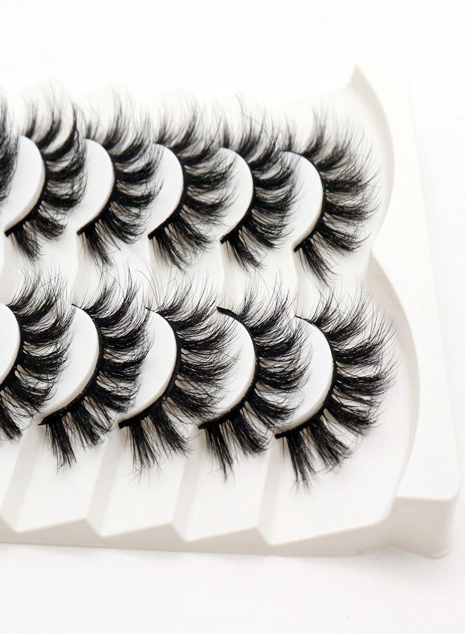 Losha Lashes Natural Fluffy Faux Mink Eyelashes Handmade Wispy Lashes 7 Pairs Pack False Lashes for Eye Makeup - Image 5