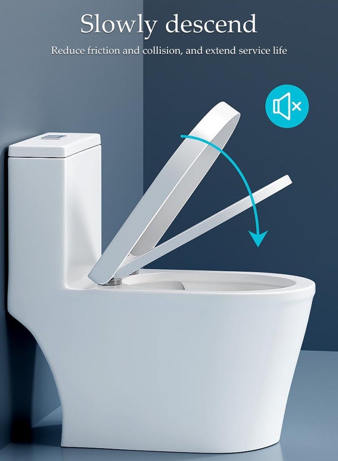 DUNISO Toilet Seat Cover，Thicken U-Shape Quiet Close Toilet Seat Cover，Quick-Attach Hardware Bathroom Toilet Seat with 2 QQ screws,Durable and Removable - Image 5