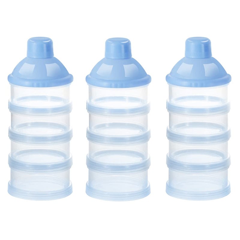 accmor Formula Dispenser On The Go, 4 Compartments Stackable Formula Container for Travel, Baby Milk Powder Kids Snack Container, BPA Free ﻿ - Image 1