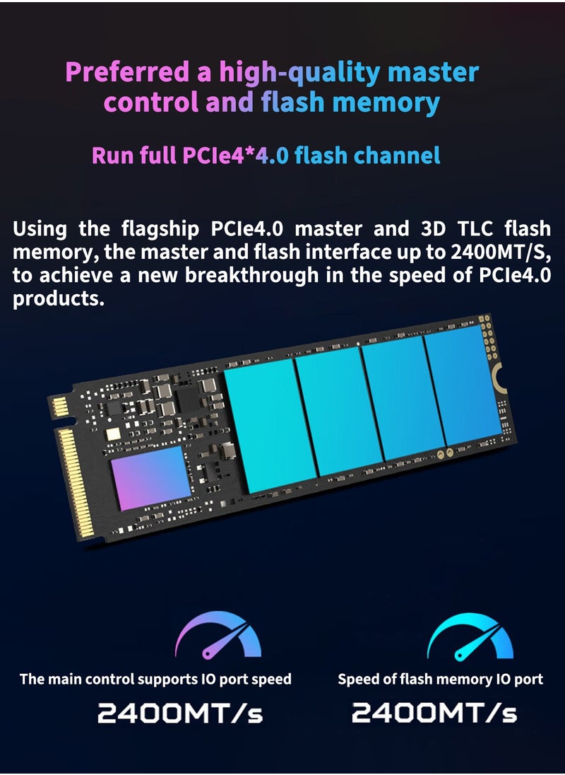 Predator - 2TB 7200MB/s SSD PCIe NVMe Gen4 M.2 2280, Internal Solid State Drives, Compatible with PS5, Desktop computer, Laptop, Including Heatsink, Disassembly Tools and Installation Instructions - Image 1