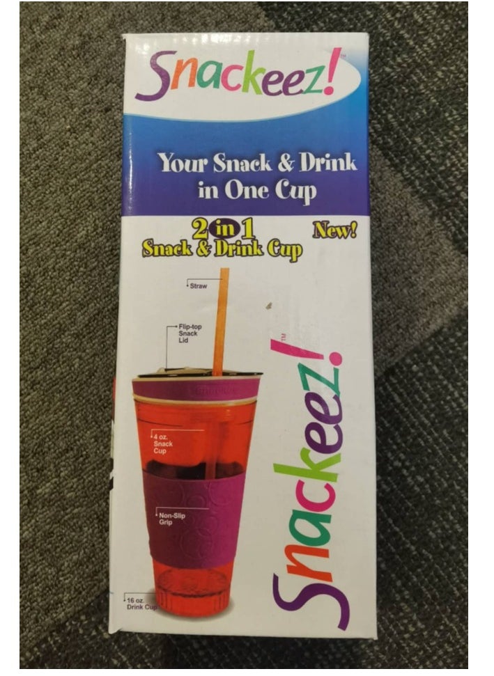 Snackeez - Snackeez Travel Snack & Drink Cup with Straw - Image 1
