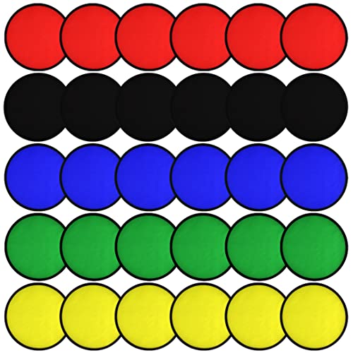 Mototo 30 Pieces Foldable Flying Disc Fans with Bag Folding Pocket Toy Set for Kids Fun Birthday Party Favors Summer Outdoor Activity Game Halloween Christmas 5 Colors 8 inches - Image 1