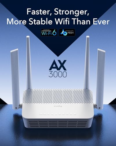 Cudy WR3000S AX3000 Dual Band WiFi 6 Mesh Router 5 Gigabit Ethernet RJ45 Ports 4 Antennas MUMIMO OpenVPN Wireguard Zerotier Ipsec VPN Cloud APP - Image 3