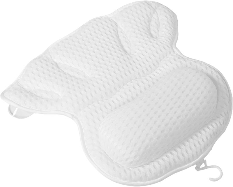 Bath Pillow for Tub 4d Bath Cushion with Suction Cups Machine Washable Soft Bathtub Pillow for Neck and Back Support for Soaking and Spa Relaxation - Image 1