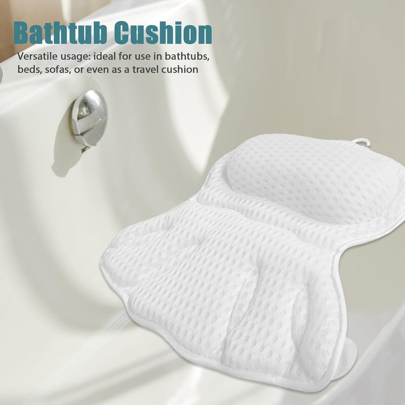 Bath Pillow for Tub 4d Bath Cushion with Suction Cups Machine Washable Soft Bathtub Pillow for Neck and Back Support for Soaking and Spa Relaxation - Image 5