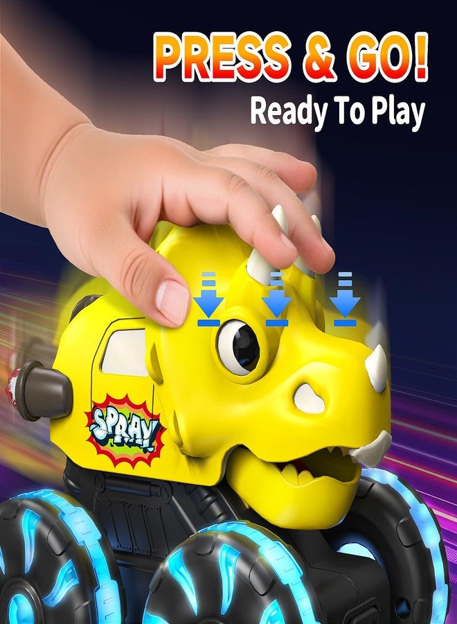 NARRIO شاحنات الوحوش الديناصورية للأطفال من 2-4 سنوات: مجموعة سيارات ألعاب 3 قطع للأطفال من عمر 1-3 سنوات، شاحنة مضيئة بفم متحرك، ألعاب سيارات ممتعة للأطفال بعمر سنة واحدة، ألعاب ديناصورات للأطفال من 3-5 و5-7 سنوات، هدايا مثالية للأولاد والبنات. - Image 3