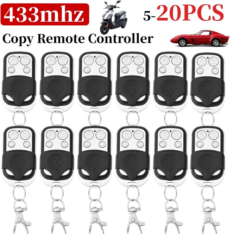 Garage Door Remote, 5-20PC Door Remote Control 433Mhz 4 Channel Use Fixed Code Rolling Key Chains Car Home and Garage Duplicator(20PCS) - Image 4