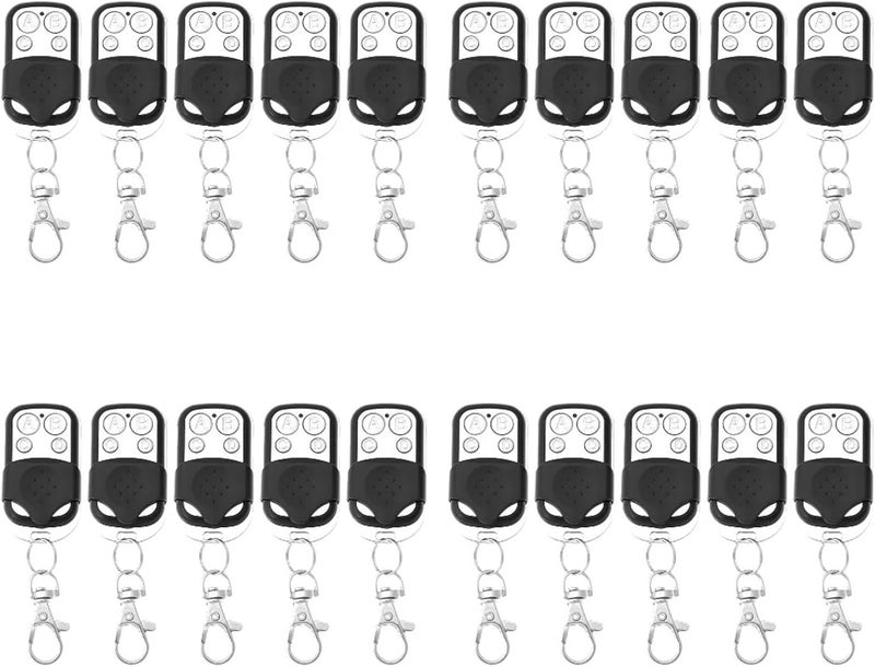 Garage Door Remote, 5-20PC Door Remote Control 433Mhz 4 Channel Use Fixed Code Rolling Key Chains Car Home and Garage Duplicator(20PCS) - Image 1