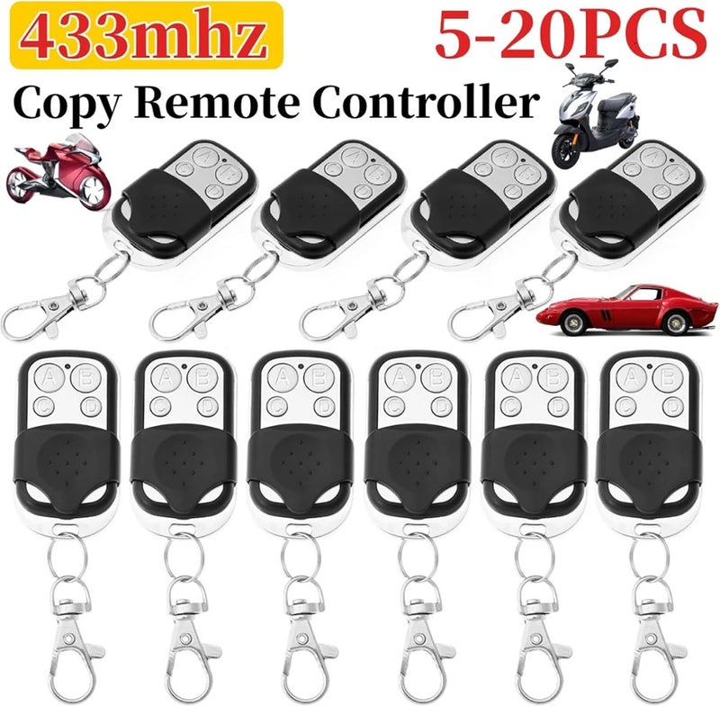Garage Door Remote, 5-20PC Door Remote Control 433Mhz 4 Channel Use Fixed Code Rolling Key Chains Car Home and Garage Duplicator(20PCS) - Image 5